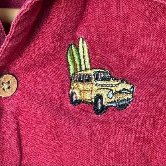 First Wave Class Club Button Down Vintage Surf Inspired Short Sleeve Shirt 5T - Picture 6 of 8
